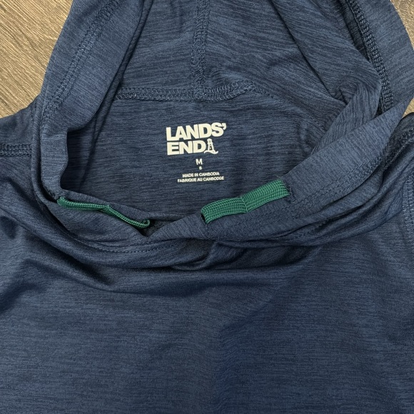 Lands’ End Boys lightweight hooded shirt Size M - Picture 3 of 5